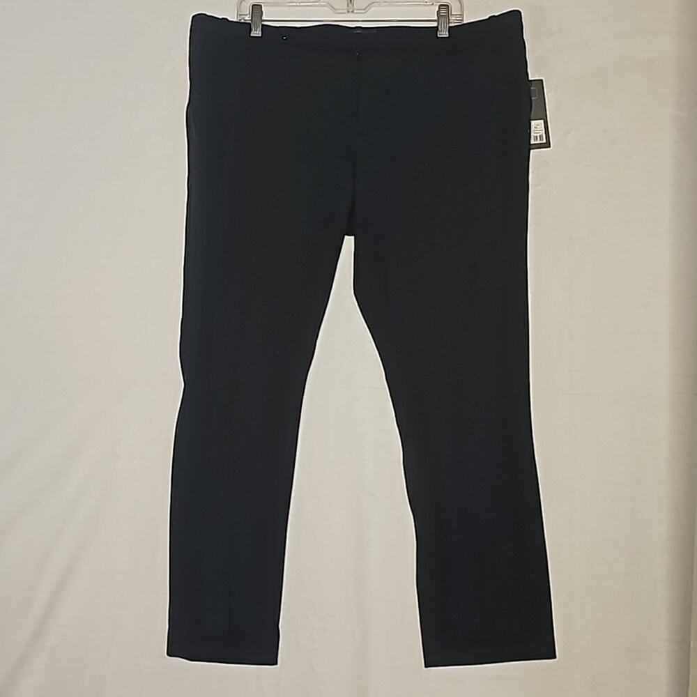 NWT Women's Black Ankle Length Pants Sz 18 Mid Waist Straight Hip
